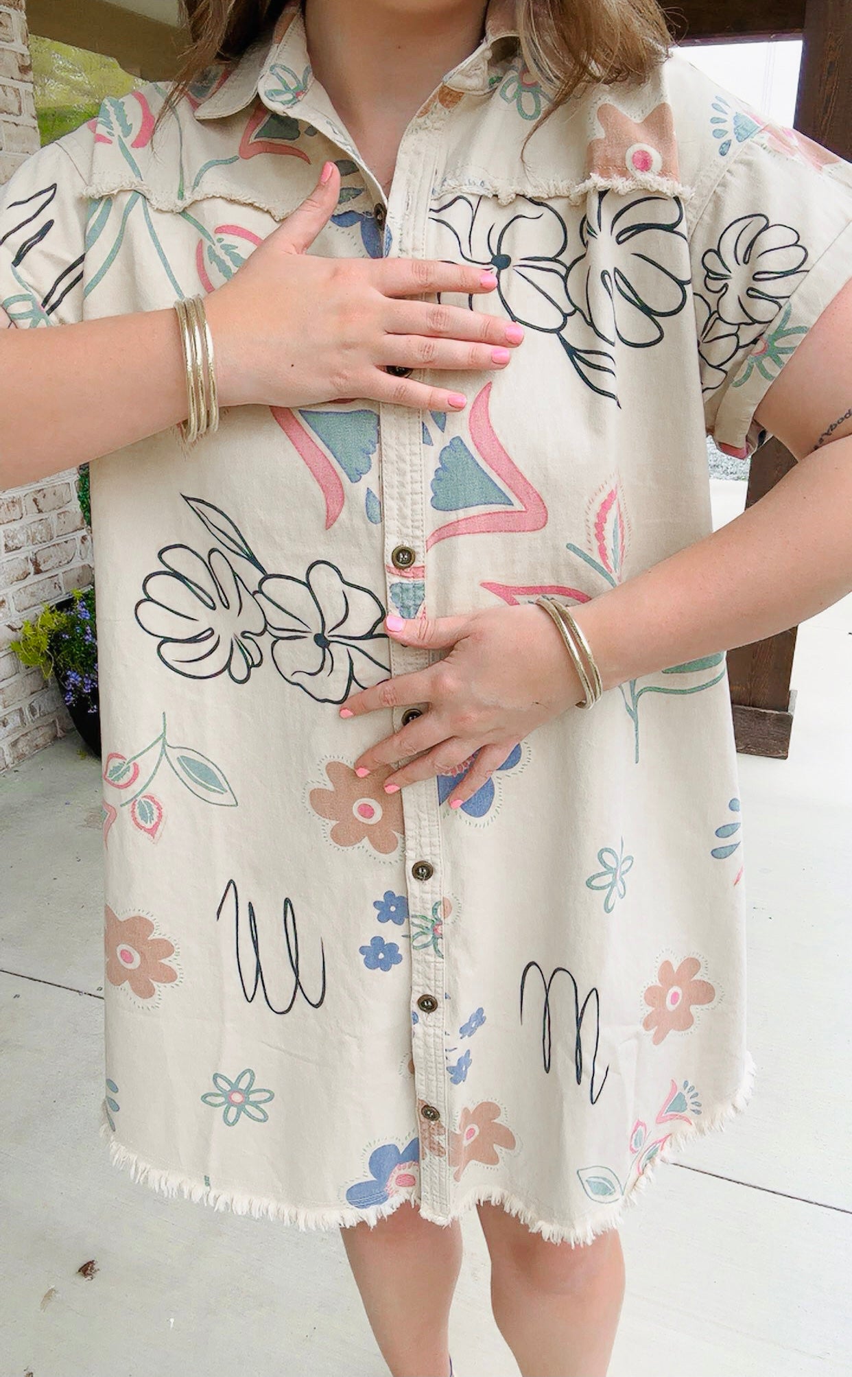 Painted Khaki Dress