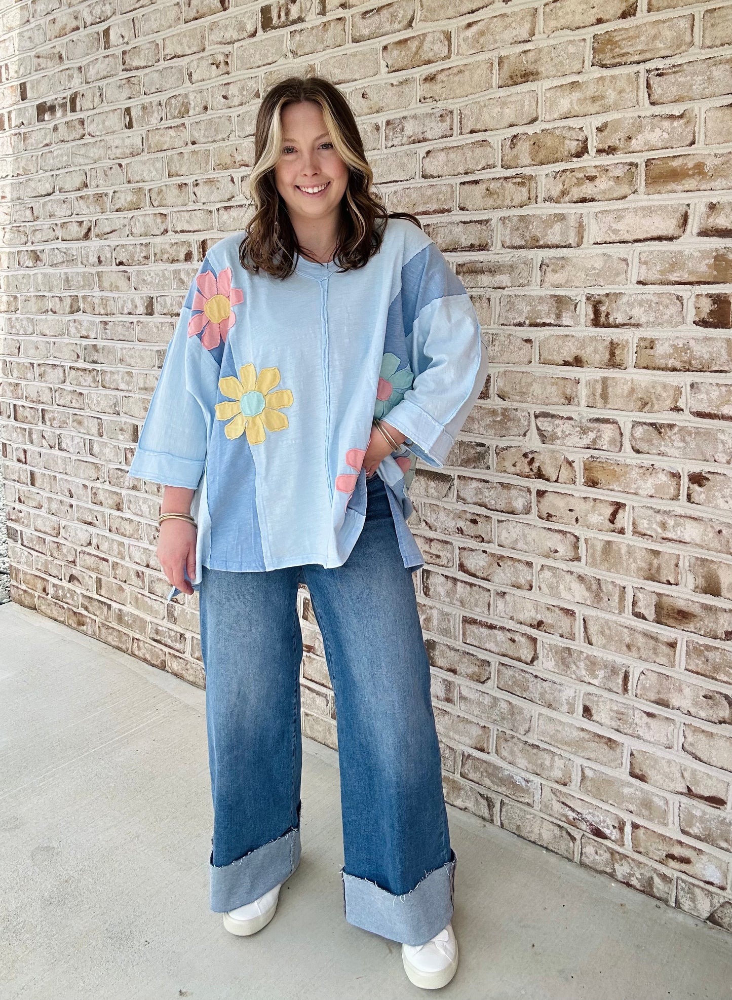 The Mindy High Rise Cropped Wide Cuff Jeans