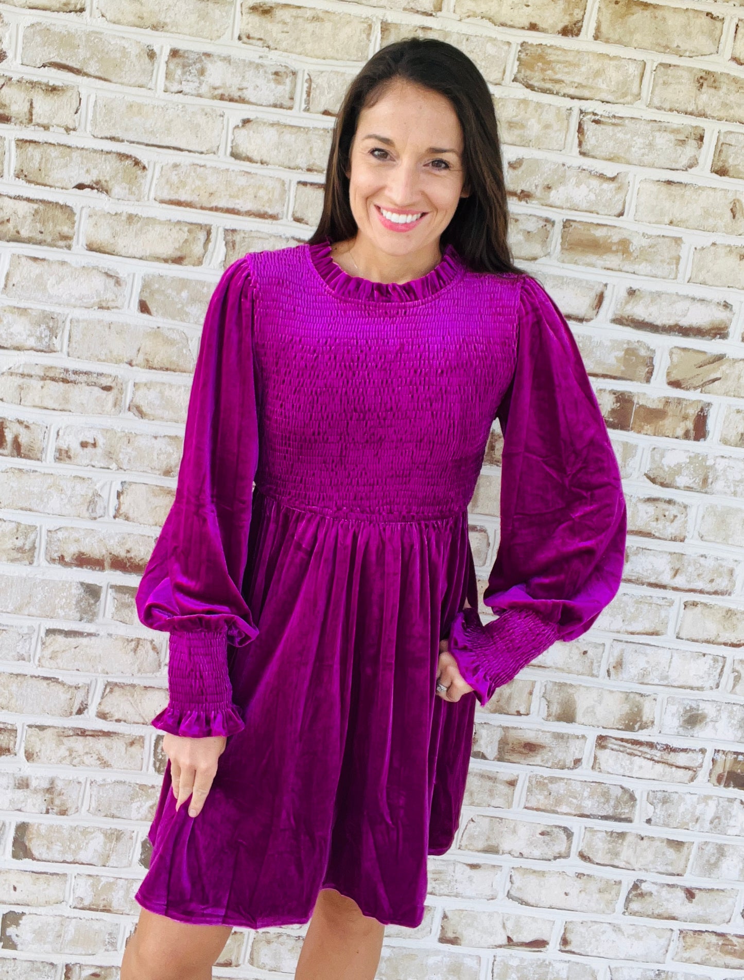 Mystical Magenta Velvet Dress