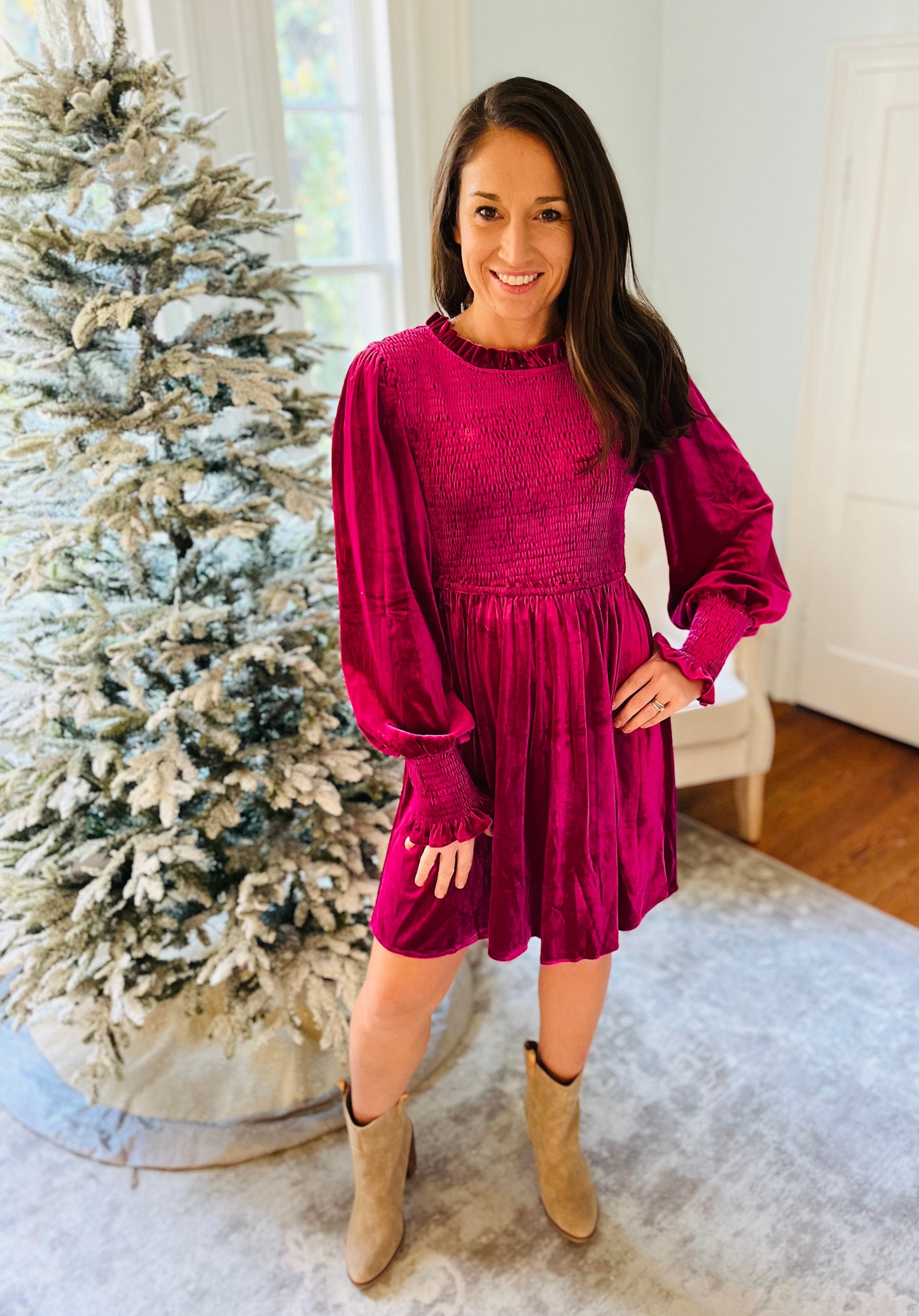 Mystical Magenta Velvet Dress