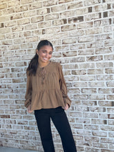 Load image into Gallery viewer, Chestnut Pleated Blouse
