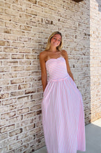 Load image into Gallery viewer, Pink and white stripe dress
