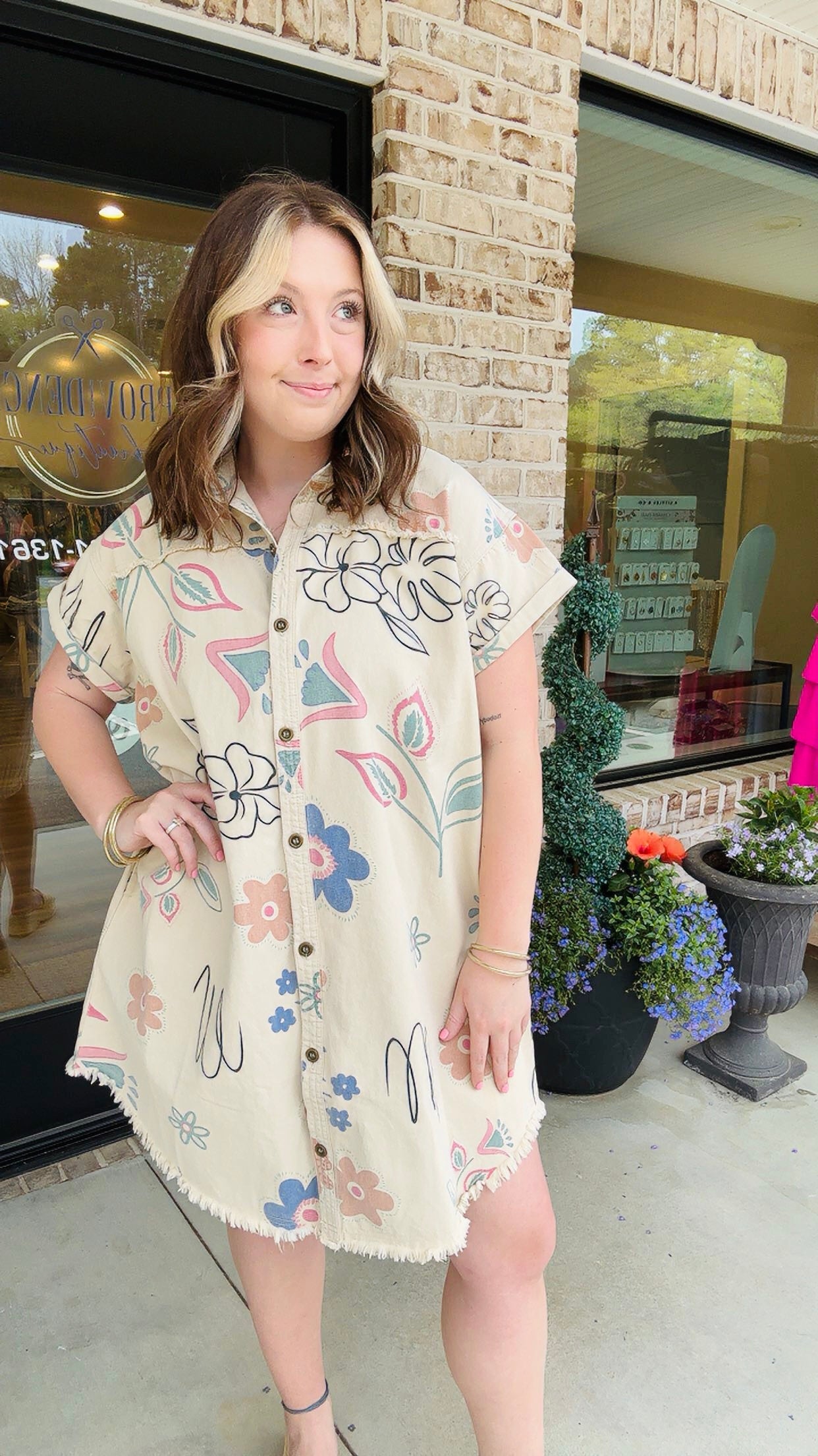 Painted Khaki Dress