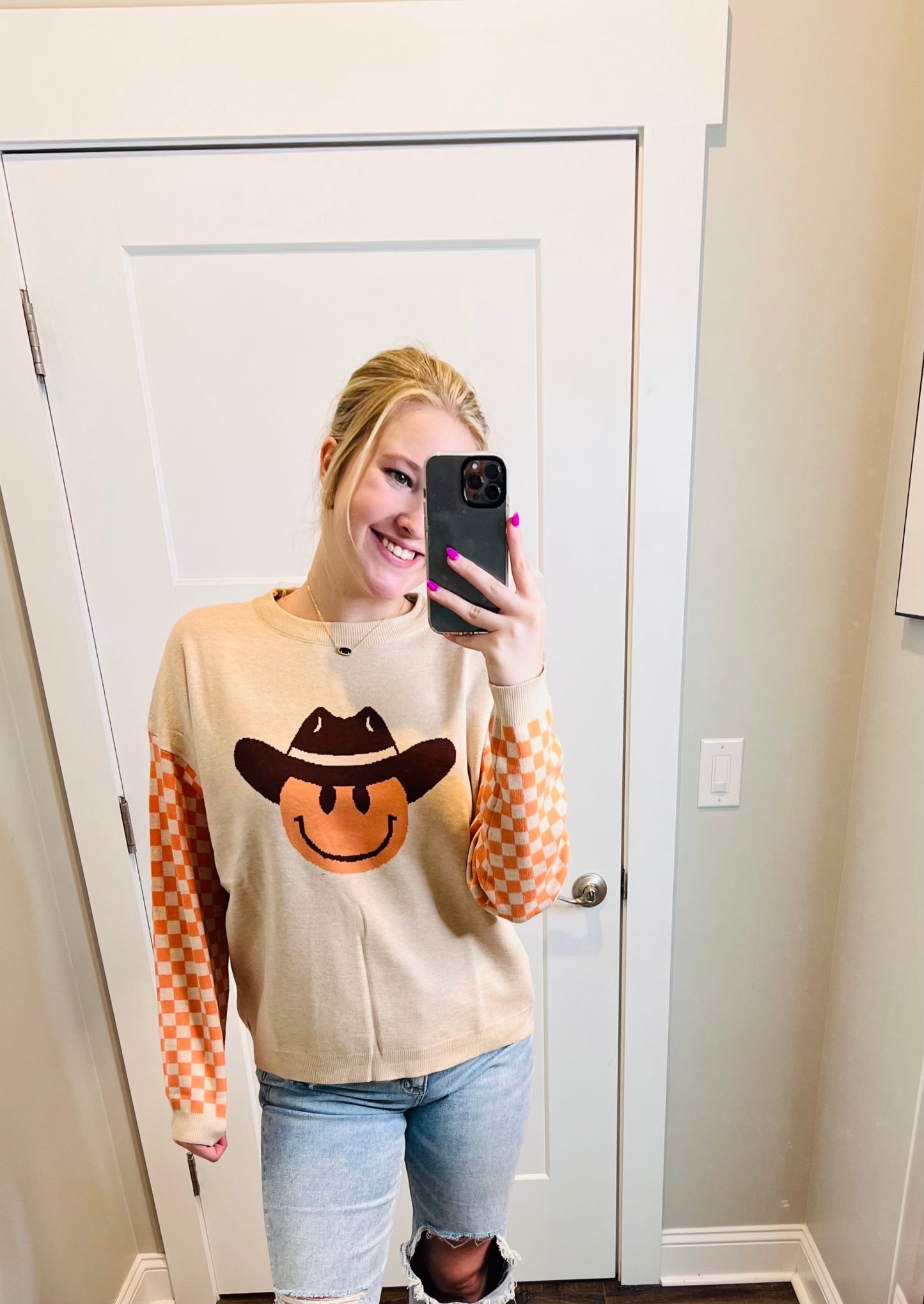 Smiley Cowboy Sweater