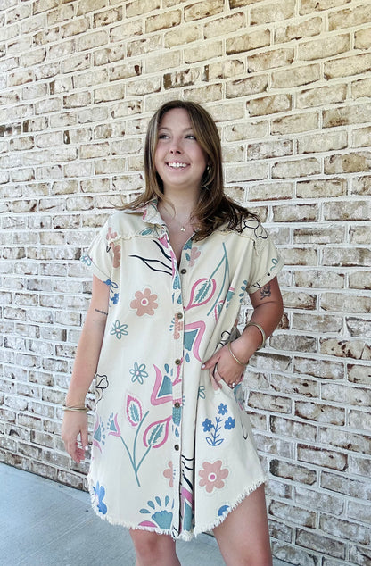 Painted Khaki Dress