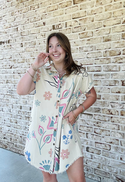Painted Khaki Dress