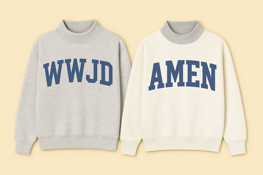 WWJD Reversible Mock-Neck Sweatshirt (PRE-ORDER)