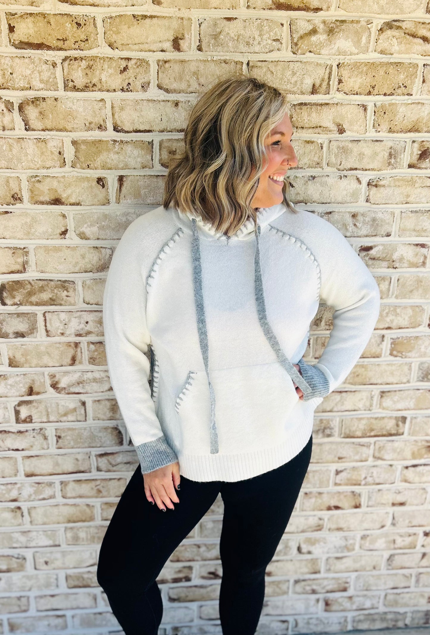 Ivory Kangaroo Sweater