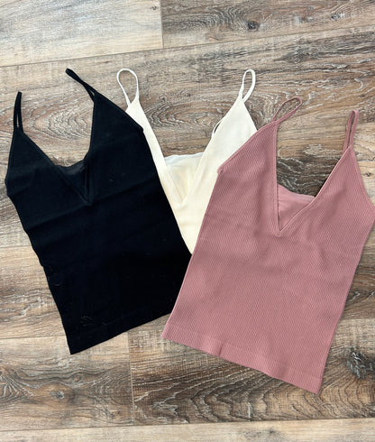 Spaghetti Strap Vneck Tank