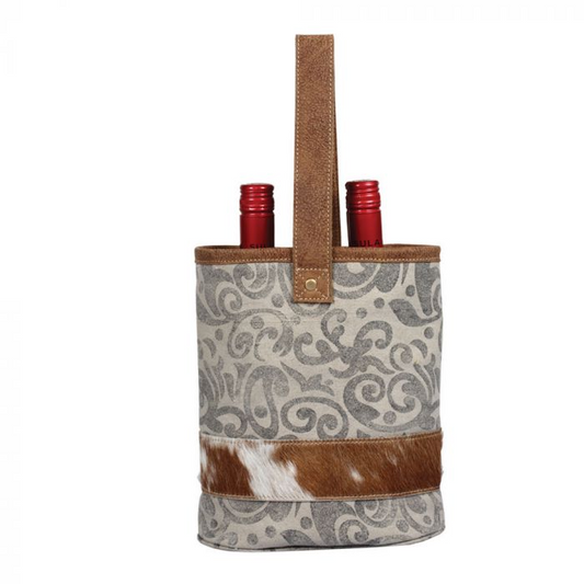 Leaf Print Double Wine Bag